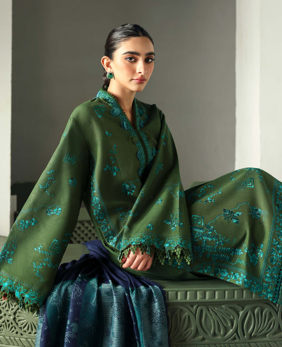 Republic Womenswear Amaris Unstitched Khaddar 3Pc Suit D-06 Elysia