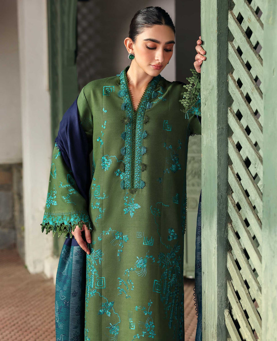 Republic Womenswear Amaris Unstitched Khaddar 3Pc Suit D-06 Elysia
