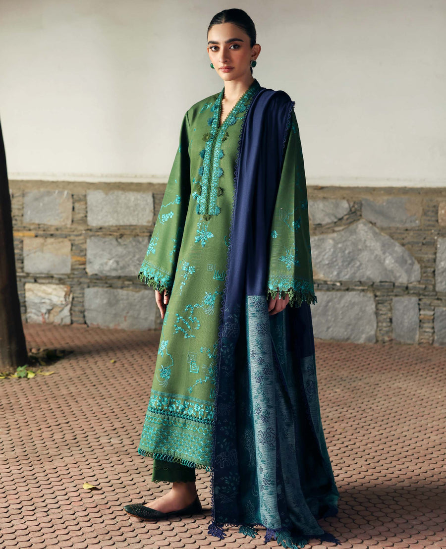 Republic Womenswear Amaris Unstitched Khaddar 3Pc Suit D-06 Elysia