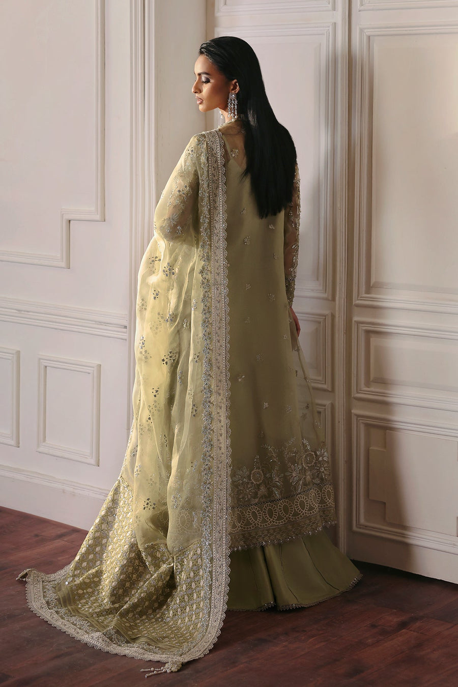 Emral Elyshia Embroidered Organza Unstitched 3Pc Suit D-01 Ember