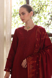 Noor by Saadia Asad Embroidered Linen Unstitched 3Pc Suit D-05 Ember