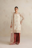 Farasha Luxury Formal Embroidered Chiffon Unstitched 3Pc Suit - Ember Blush