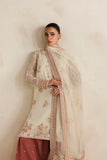 Farasha Luxury Formal Embroidered Chiffon Unstitched 3Pc Suit - Ember Blush