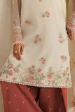 Farasha Luxury Formal Embroidered Chiffon Unstitched 3Pc Suit - Ember Blush