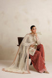 Farasha Luxury Formal Embroidered Chiffon Unstitched 3Pc Suit - Ember Blush