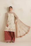 Farasha Luxury Formal Embroidered Chiffon Unstitched 3Pc Suit - Ember Blush