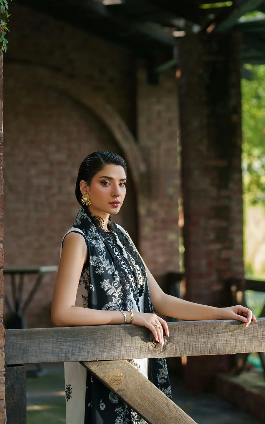 Asifa & Nabeel Meraki Embroidered Viscose Unstitched 3Pc Suit - Ember Glow