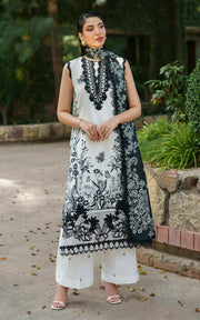 Asifa & Nabeel Meraki Embroidered Viscose Unstitched 3Pc Suit - Ember Glow
