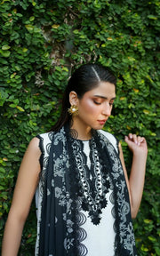 Asifa & Nabeel Meraki Embroidered Viscose Unstitched 3Pc Suit - Ember Glow