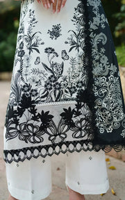 Asifa & Nabeel Meraki Embroidered Viscose Unstitched 3Pc Suit - Ember Glow