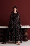 Farasha Fiorella Embroidered Chiffon Unstitched 3Pc Suit - Ember Veil