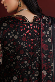 Farasha Fiorella Embroidered Chiffon Unstitched 3Pc Suit - Ember Veil