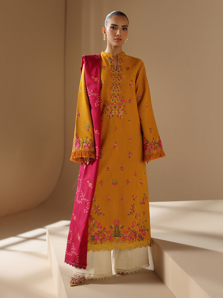 Nissa by RajBari Embroidered Khaddar Unstitched 3Pc Suit D-12