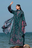 Afrozeh Summer Together Embroidered Lawn Unstitched 3Pc Suit - EMERALD