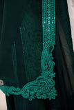 Farasha Embroidered Luxury Korean Raw Silk Unstitched 3Pc Suit - Emerald Luxe