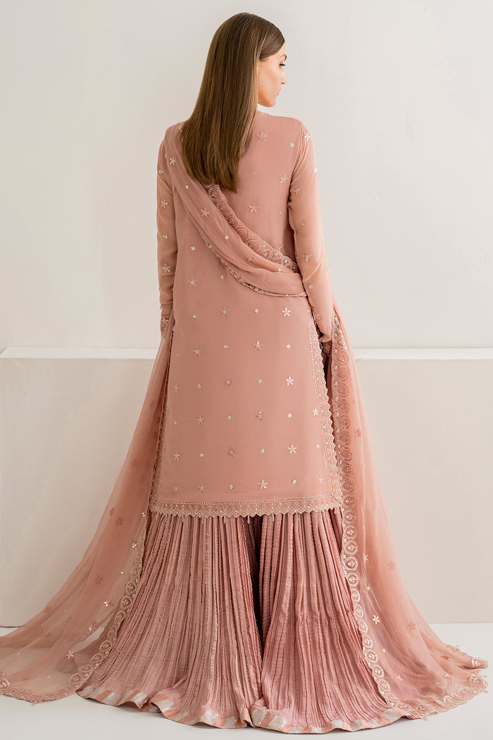 Farasha Luxury Formal Embroidered Chiffon Unstitched 3Pc Suit - Emily