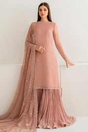 Farasha Luxury Formal Embroidered Chiffon Unstitched 3Pc Suit - Emily