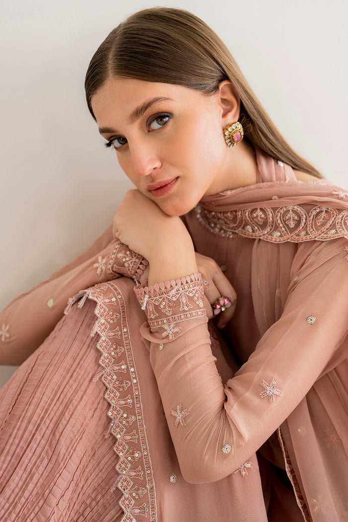 Farasha Luxury Formal Embroidered Chiffon Unstitched 3Pc Suit - Emily