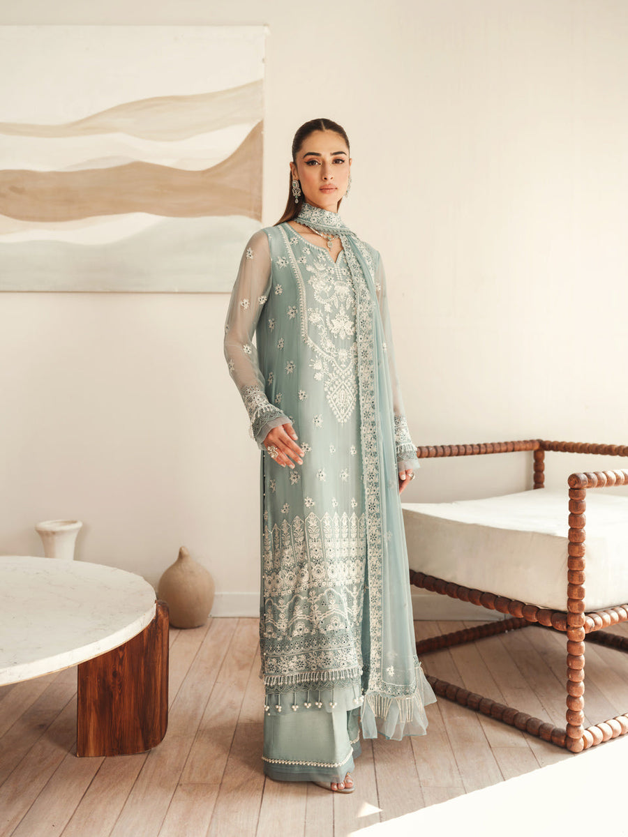 Mysha by Sifa Embroidered Chiffon Unstitched 3Pc Suit - EMMA