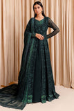 Farasha Luxury Formal Embroidered Chiffon Unstitched 3Pc Suit - Enchanted Sage