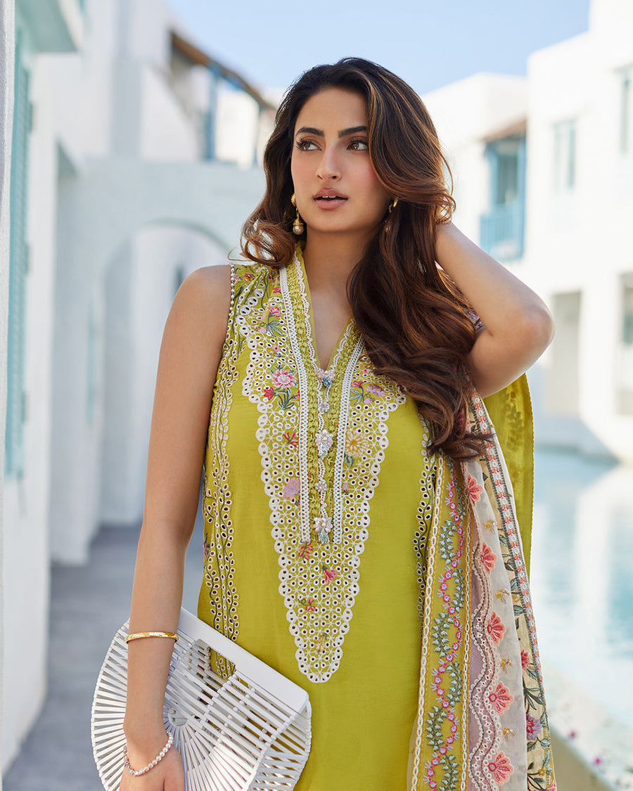 Liliana by Faiza Saqlain Embroidered Lawn Unstitched 3Pc Suit - Estera