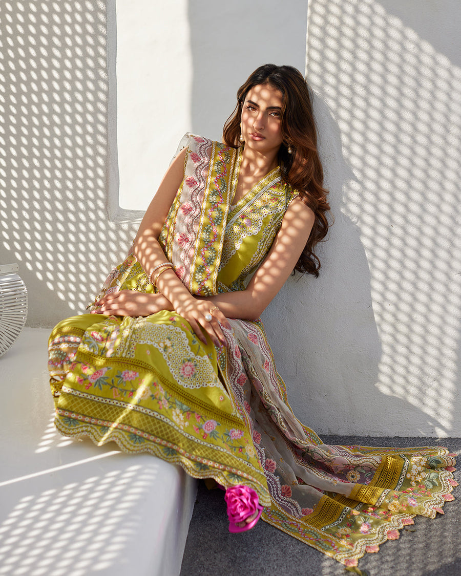 Liliana by Faiza Saqlain Embroidered Lawn Unstitched 3Pc Suit - Estera