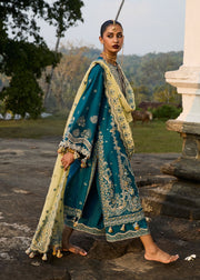 Hussain Rehar Luxury Lawn Unstitched Embroidered 3Pc Suit D-06 Eupic