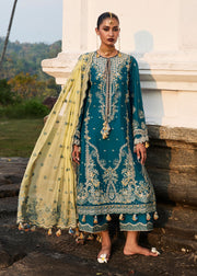 Hussain Rehar Luxury Lawn Unstitched Embroidered 3Pc Suit D-06 Eupic