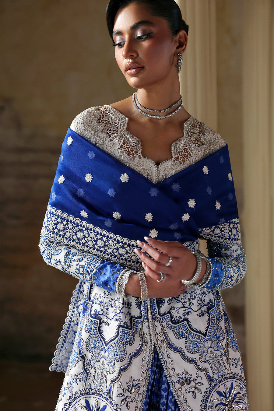 Soraya Lumene Embroidered Silk Unstitched 3Pc Suit - Evadia