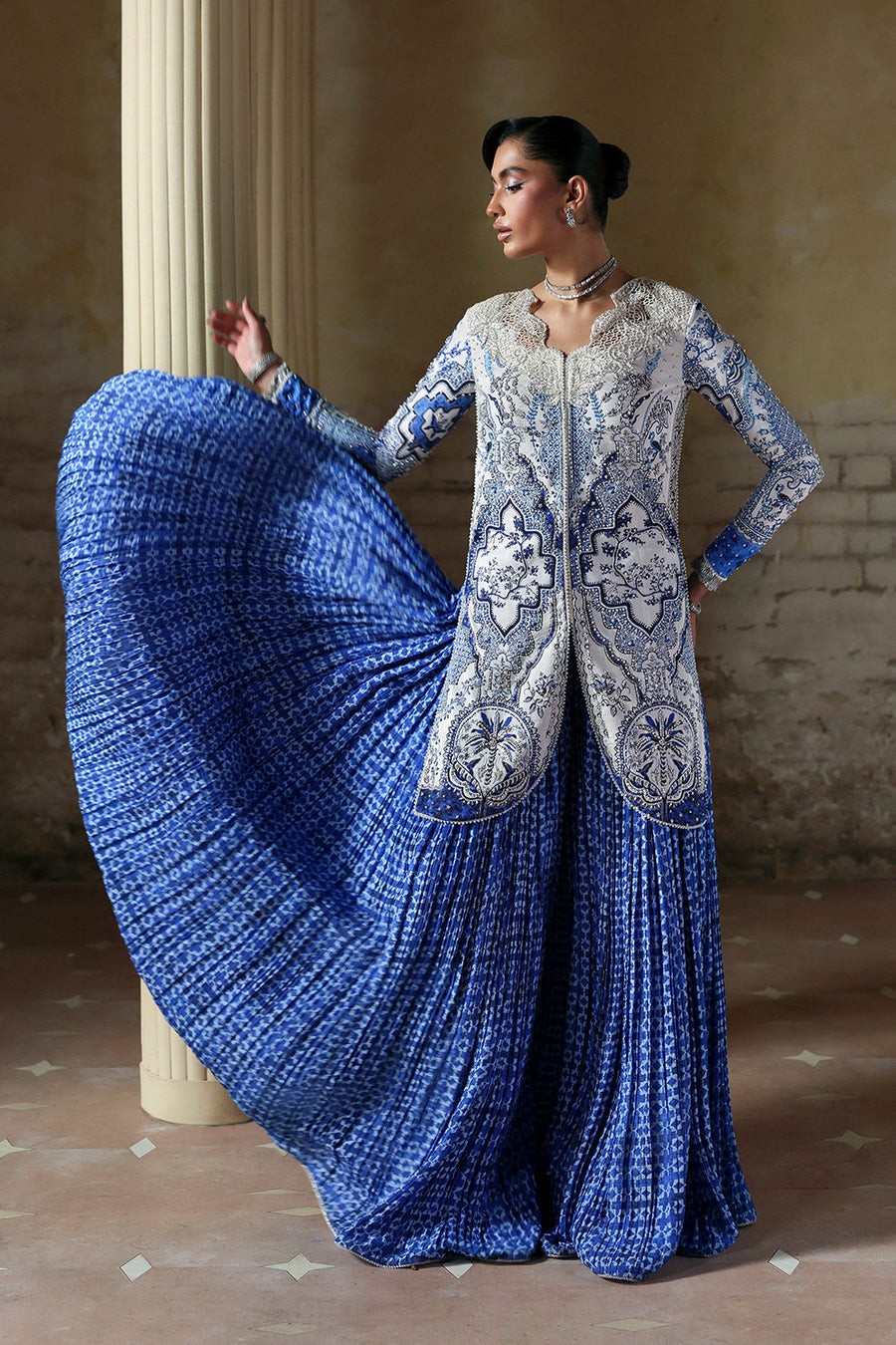Soraya Lumene Embroidered Silk Unstitched 3Pc Suit - Evadia