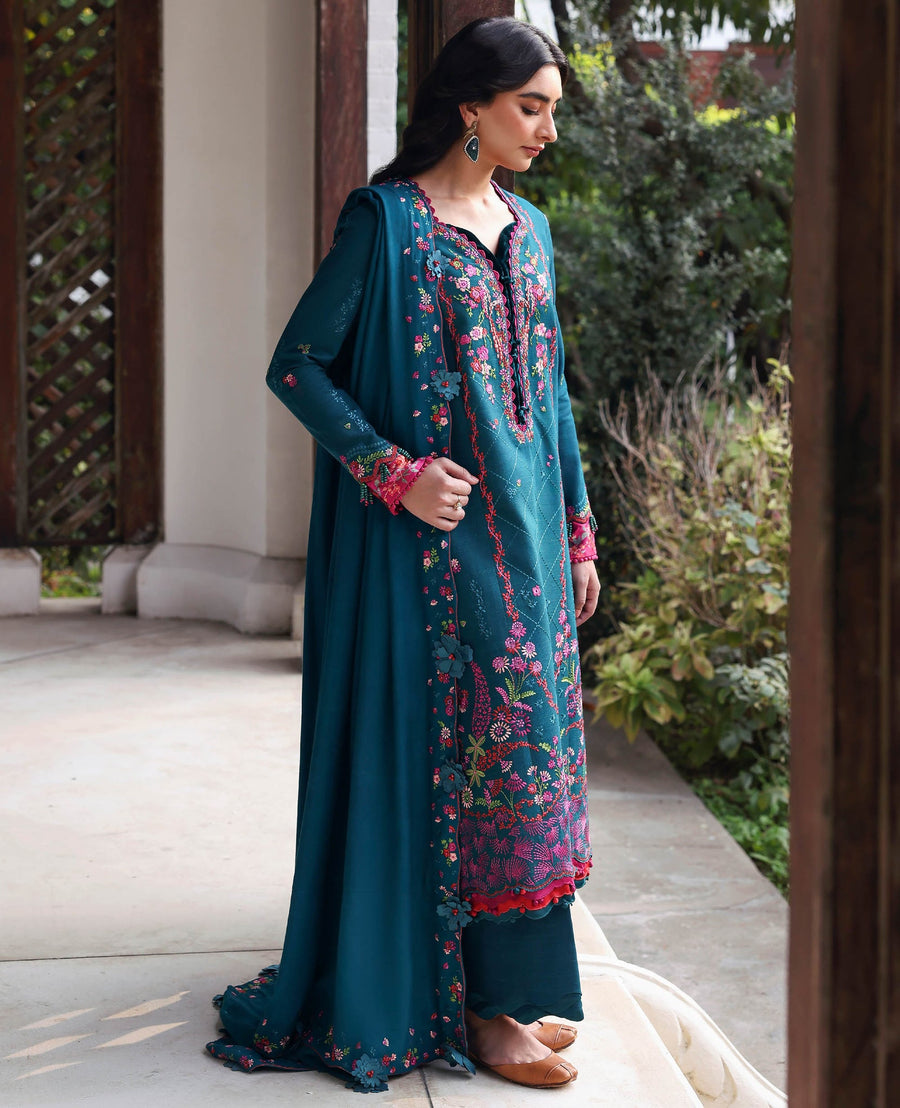 Republic Womenswear Amaris Unstitched Khaddar 3Pc Suit D-09 Evania