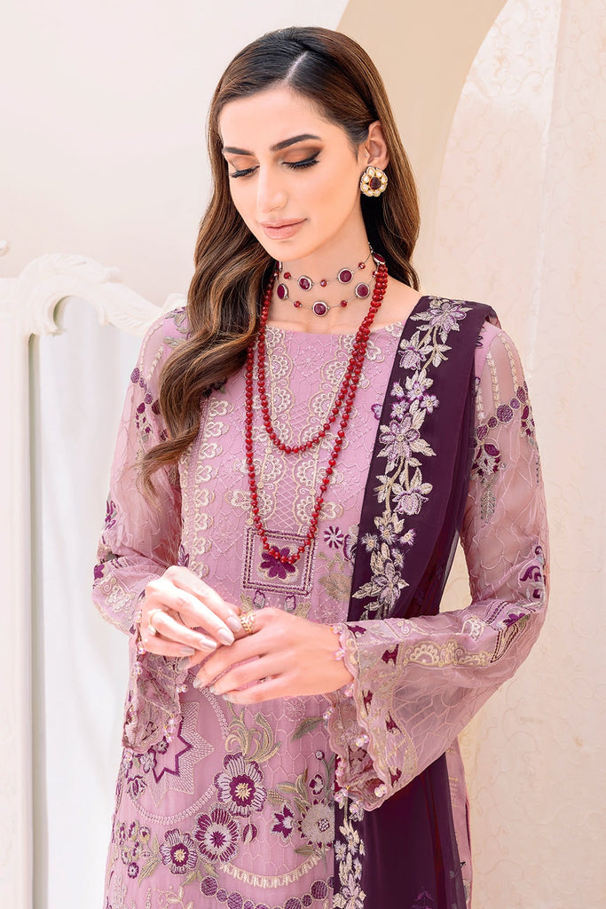 Peach Embroidered Suit - Ramsha Chiffon Vol 23 - #F-2304
