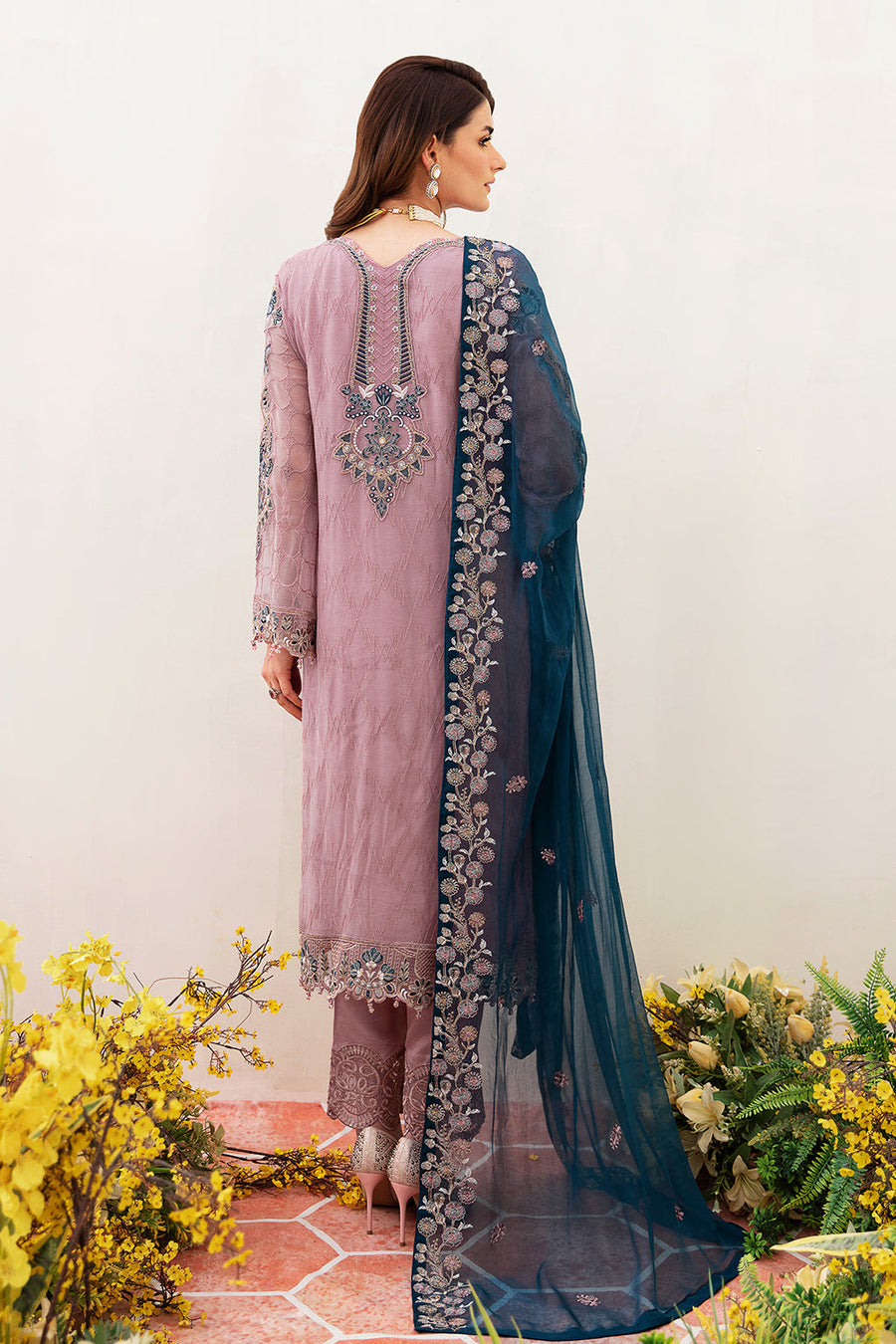 Ramsha Unstitched Embroidered Luxury Chiffon 3 Piece Suit F-2401