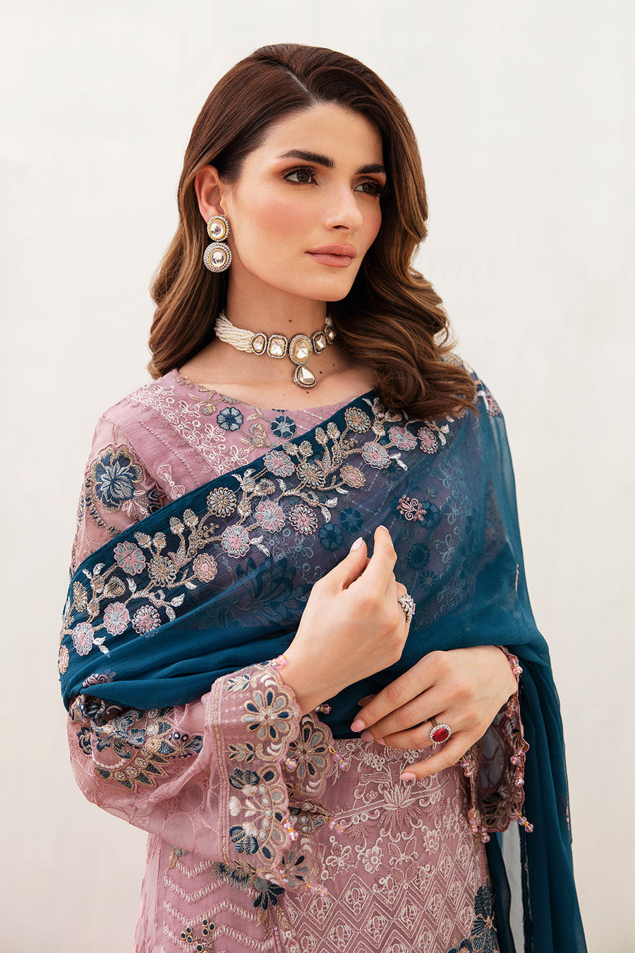Ramsha Unstitched Embroidered Luxury Chiffon 3 Piece Suit F-2401