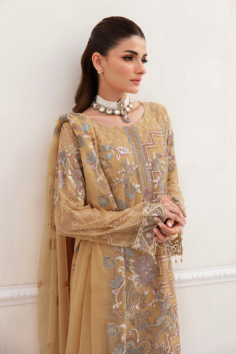 Ramsha Unstitched Embroidered Luxury Chiffon 3 Piece Suit F-2402
