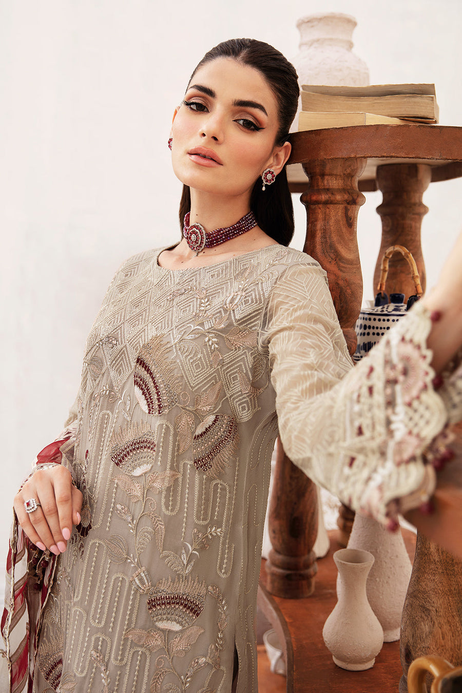 Ramsha Unstitched Embroidered Luxury Chiffon 3 Piece Suit F-2405