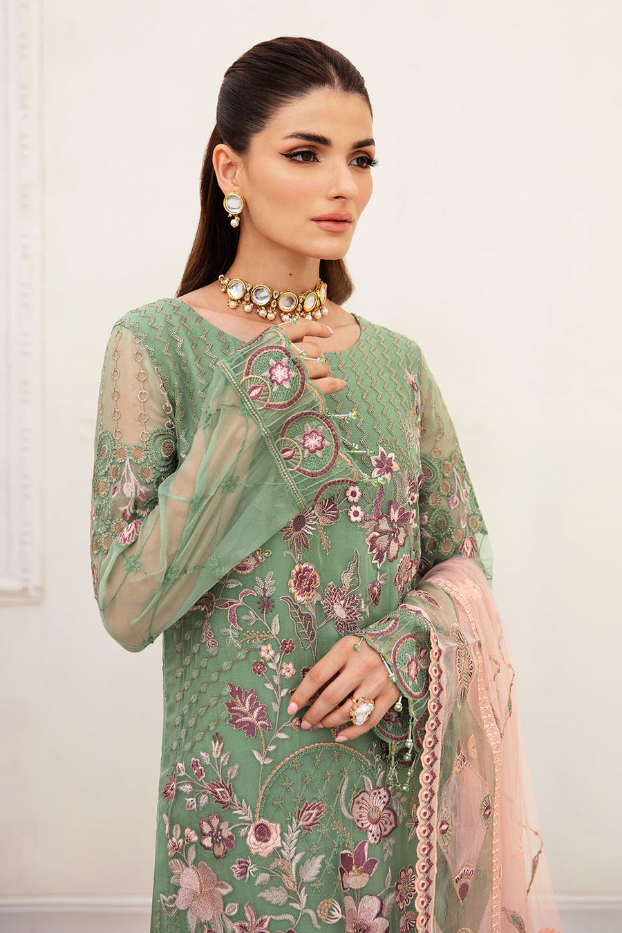 Ramsha Unstitched Embroidered Luxury Chiffon 3 Piece Suit F-2406