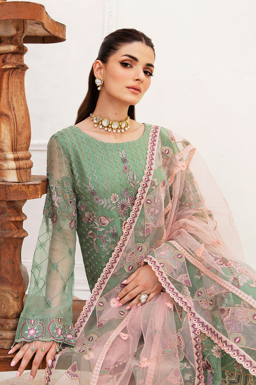 Ramsha Unstitched Embroidered Luxury Chiffon 3 Piece Suit F-2406