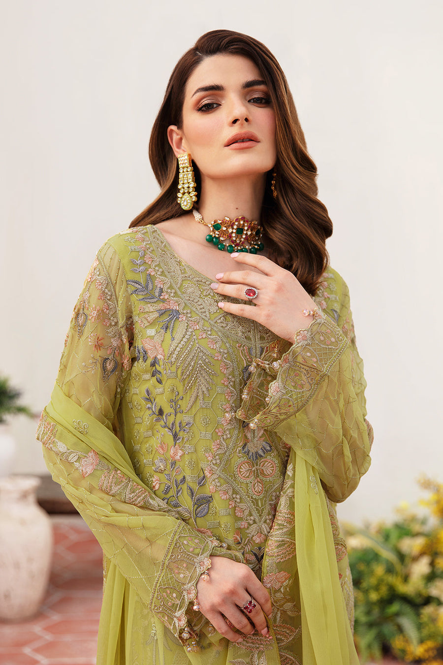 Ramsha Unstitched Embroidered Luxury Chiffon 3 Piece Suit F-2408