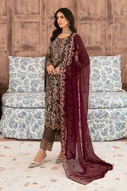 Ramsha Embroidered Luxury Chiffon Unstitched 3Pc Suit F-2604