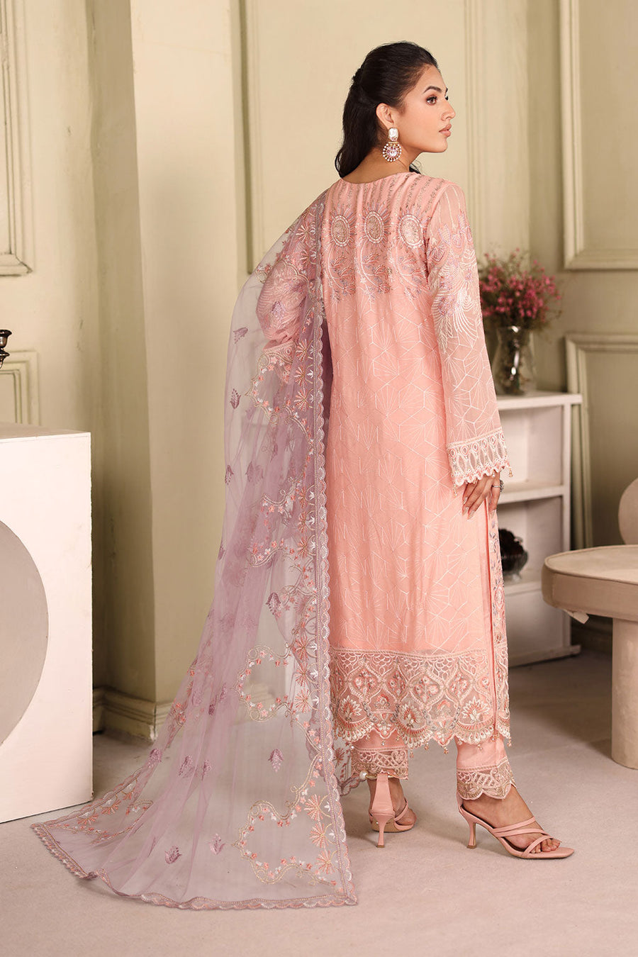 Ramsha Chiffon Vol-27 Unstitched Embroidered 3Pc Suit F-2701