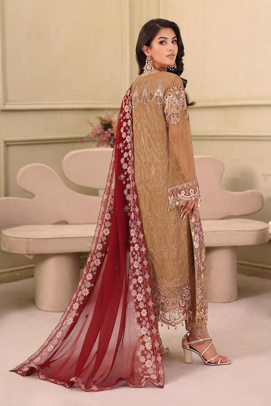Ramsha Chiffon Vol-27 Unstitched Embroidered 3Pc Suit F-2702
