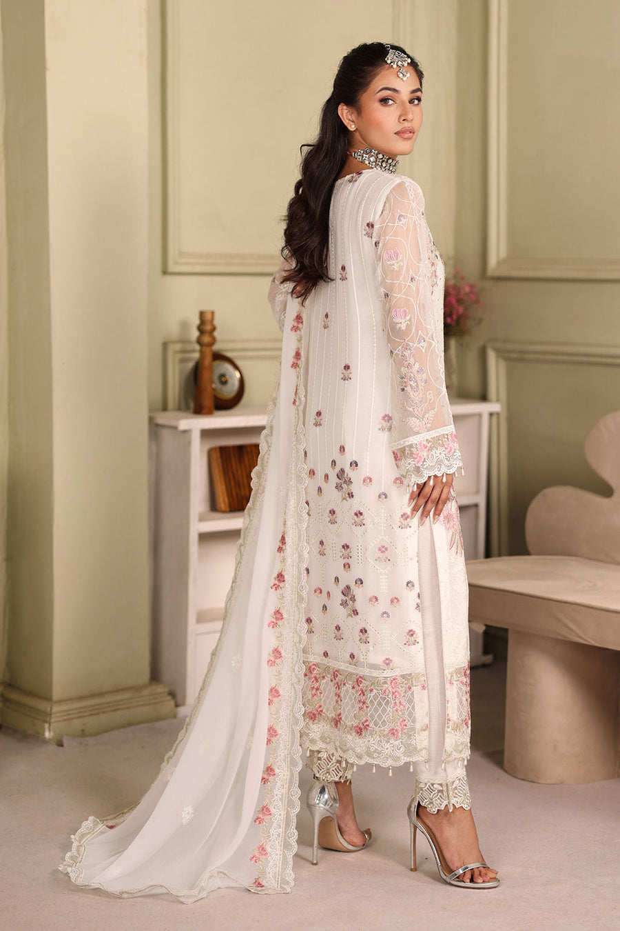 Ramsha Chiffon Vol-27 Unstitched Embroidered 3Pc Suit F-2706