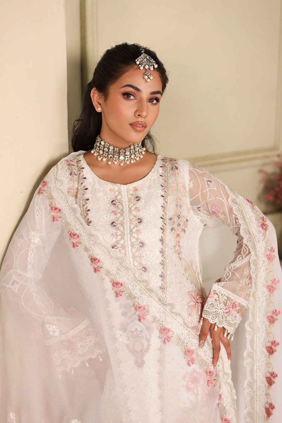 Ramsha Chiffon Vol-27 Unstitched Embroidered 3Pc Suit F-2706
