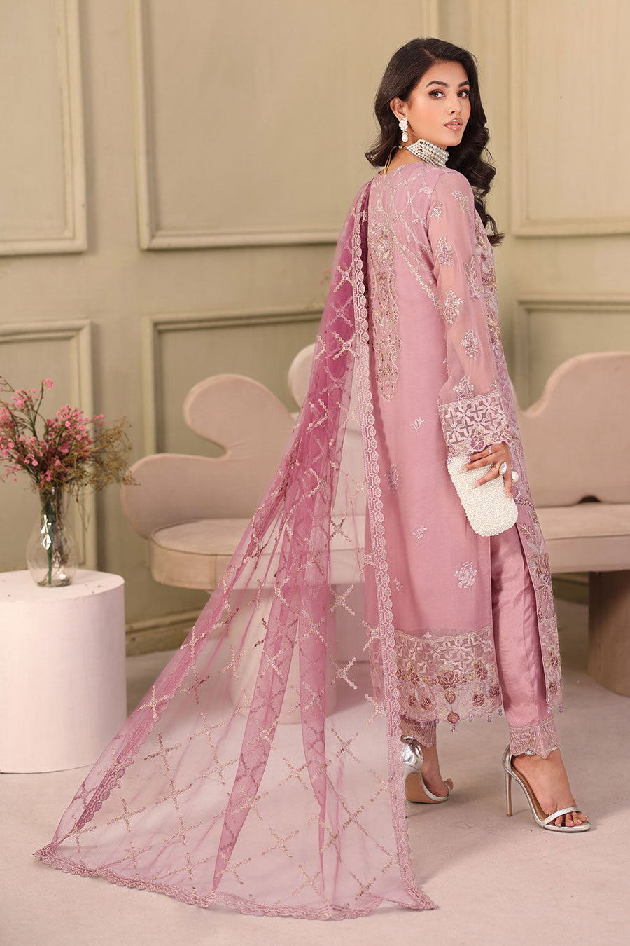 Ramsha Chiffon Vol-27 Unstitched Embroidered 3Pc Suit F-2709