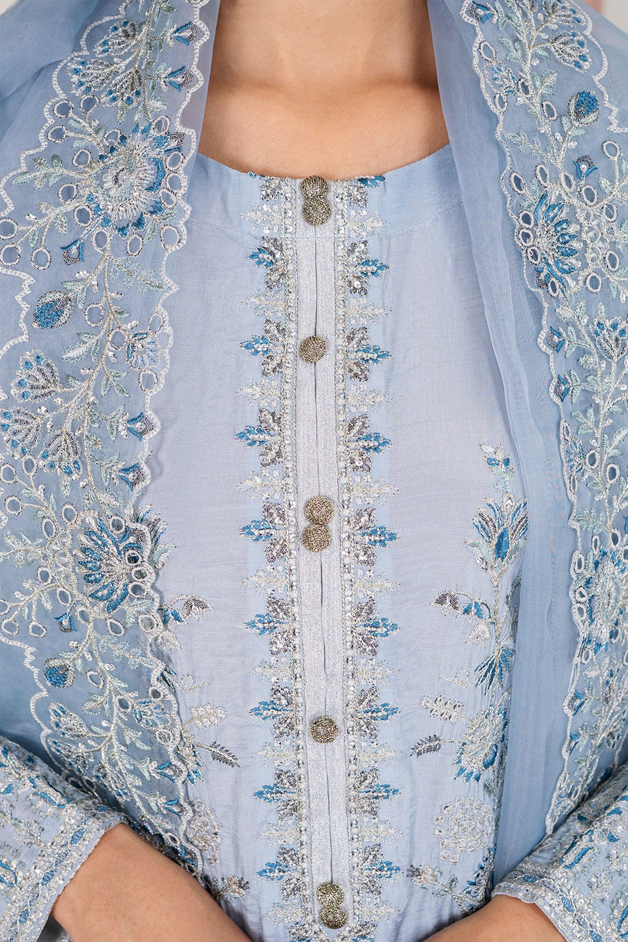 Safwa Embroidered Formal 3PC Ready to Wear Suit - F000114
