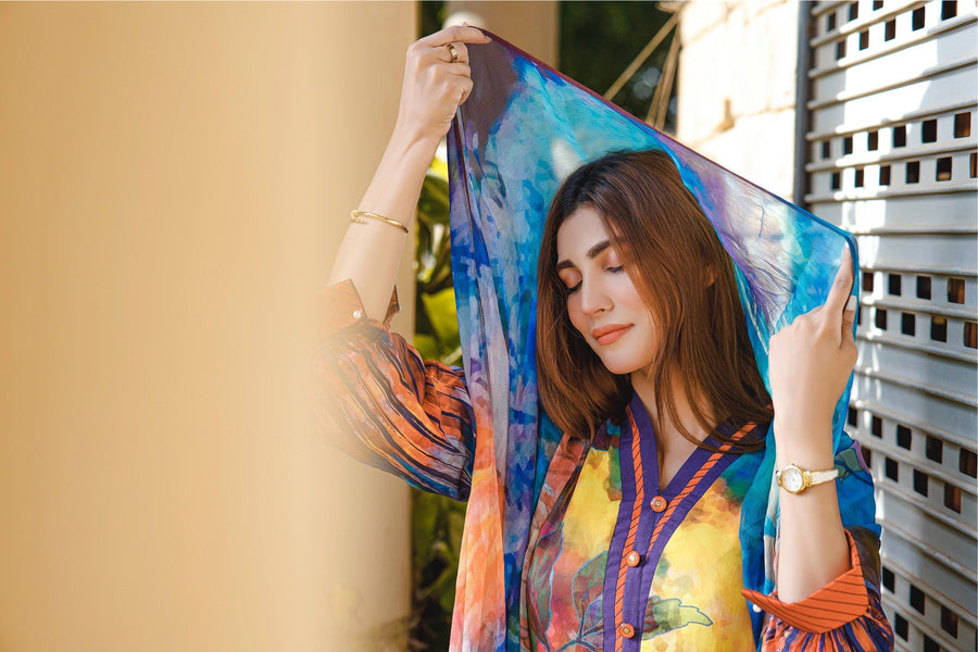 Feathers Chiragh Unstitched Digital Printed Lawn 3Pc Suit FAIRYTALE-NJL039