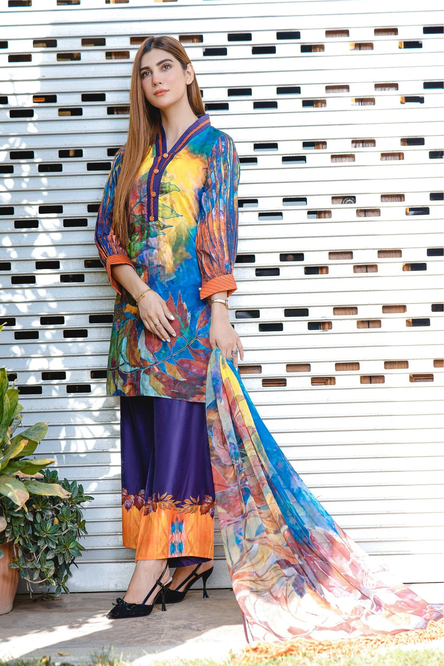 Feathers Chiragh Unstitched Digital Printed Lawn 3Pc Suit FAIRYTALE-NJL039