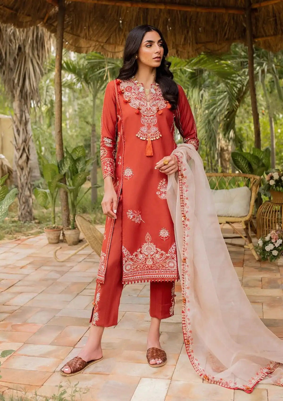 Siraa by Sadaf Fawad Khan Embroidered Lawn Unstitched 3Pc Suit - FAIZAH (B)