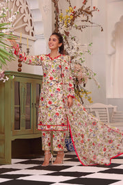 Feathers Premium Printed Lawn Unstitched 3Pc Suit FATIN-FT102
